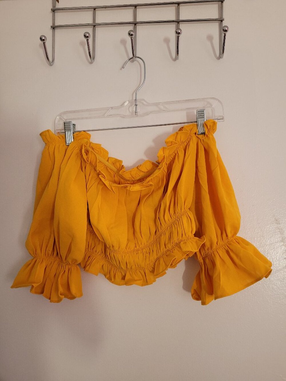 Yellow ruffle top